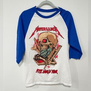 Metallica Vintage Colorblock Quarter length Sleeve Size Small
